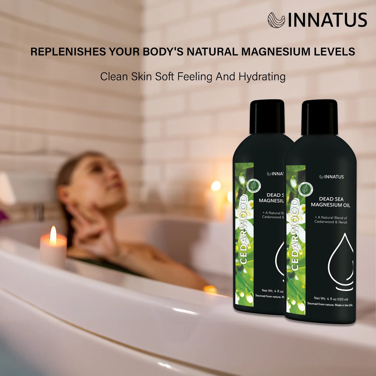 Natural Dead Sea Magnesium with Cedarwood and Neroli Essential Oils