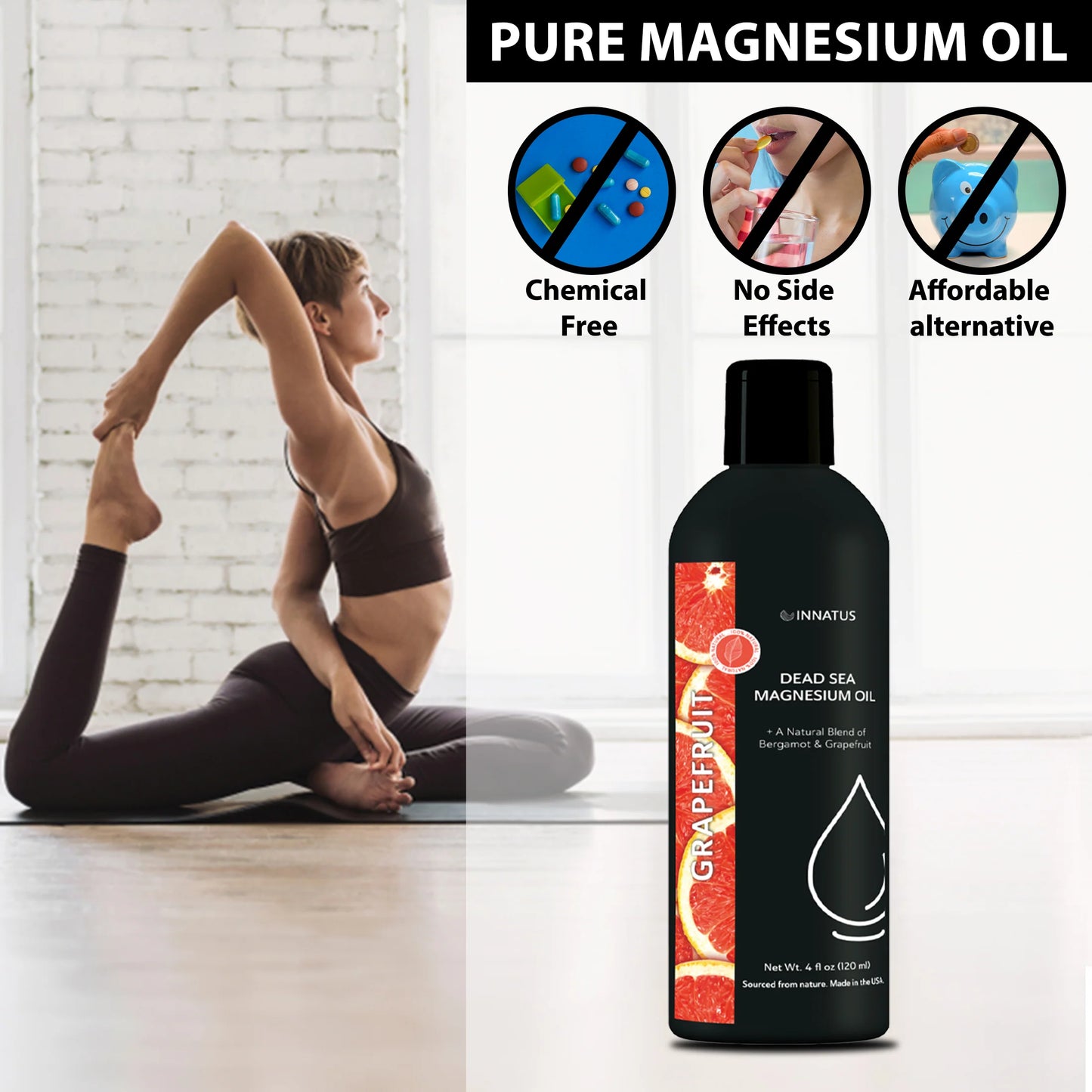 Natural Dead Sea Magnesium Oil with Bergamot and Grapefruit Extract