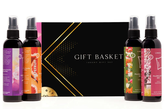 Aromatherapy Pillow and Linen Spray Gift Set – Calming Essential Oil Mist for Sleep and Stress Relief – Infused with Rose, Sandalwood, Lavender, and More – Ideal Bedtime Gift